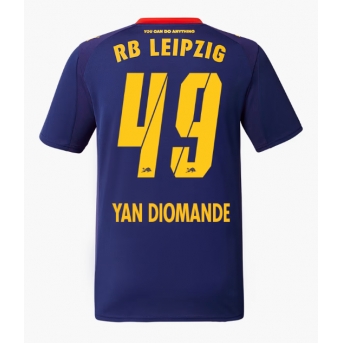 Billige Fotballdrakt RB Leipzig Yan Diomande #49 Replika Bortedrakt 2025-26 Kortermet
